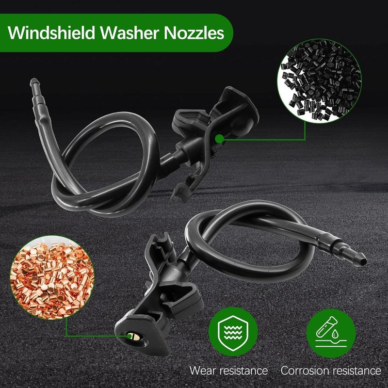MINETPS 2Pcs BB5Z17603A AR3Z17603A Adjustable Windshield Washer Nozzles Hose Kit Fit for Ford Explorer 2011-2015 for Police Interceptor Utility 2013-2015 for Mustang 2010-2014, Front Wiper Water Spray Jets - Image 2